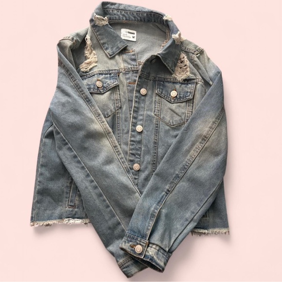 Distressed denim jacket - Picture 1 of 4